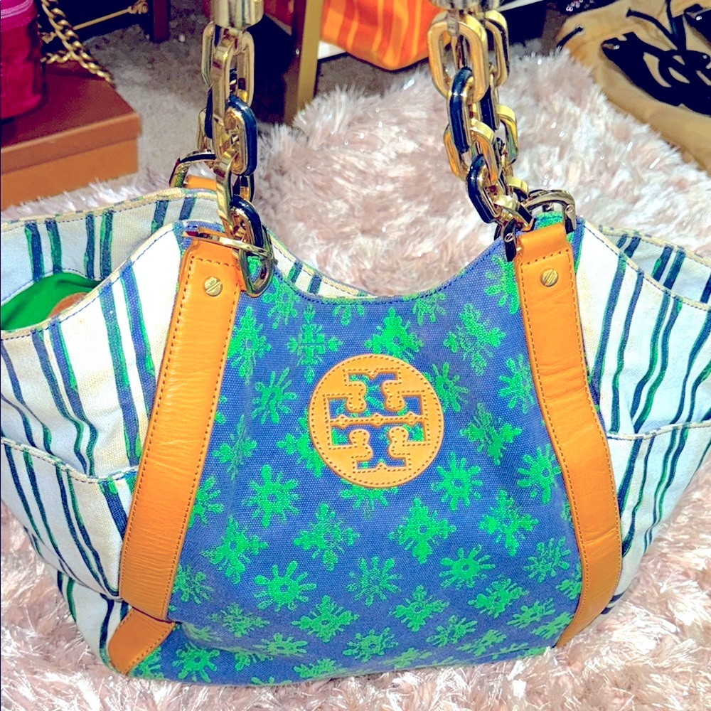 SOLD Authentic Rare Denim Tory Burch shoulder bag